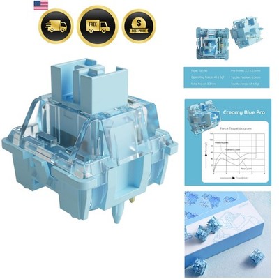 V3 Creamy Blue Pro Keyboard Switch with Dustproof Stem for Mechanical Gaming ...