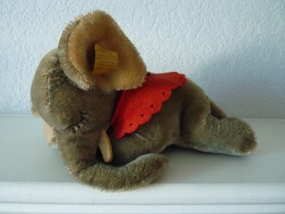 Vintage STEIFF Stuffed Collectible Toy FLOPPY ELE Sleeping Baby Elephant 8'' RARE
