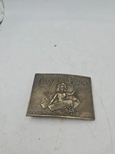 Vintage ANHEUSER BUSCH Beer Belt Buckle St Louis BUDWEISER Lady Brewery Retro