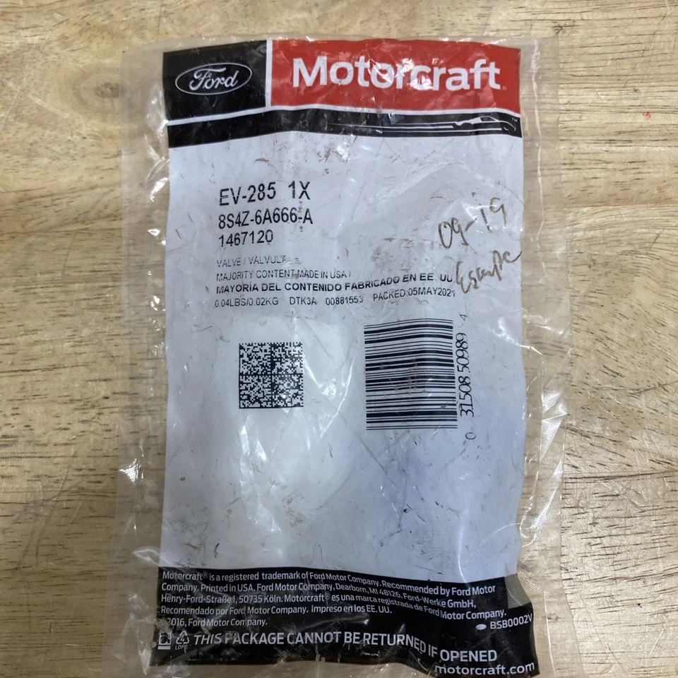 Genuine Motorcraft PCV Valve EV-285 Ford Lincoln Mercury 2.0L 2.5L 2009-2024 - Image 2 of 2