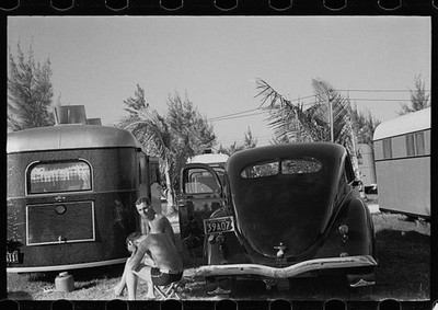 Photo:Dania Florida Auto Trailer Camp 1937 Cars Encamped Trailer Park