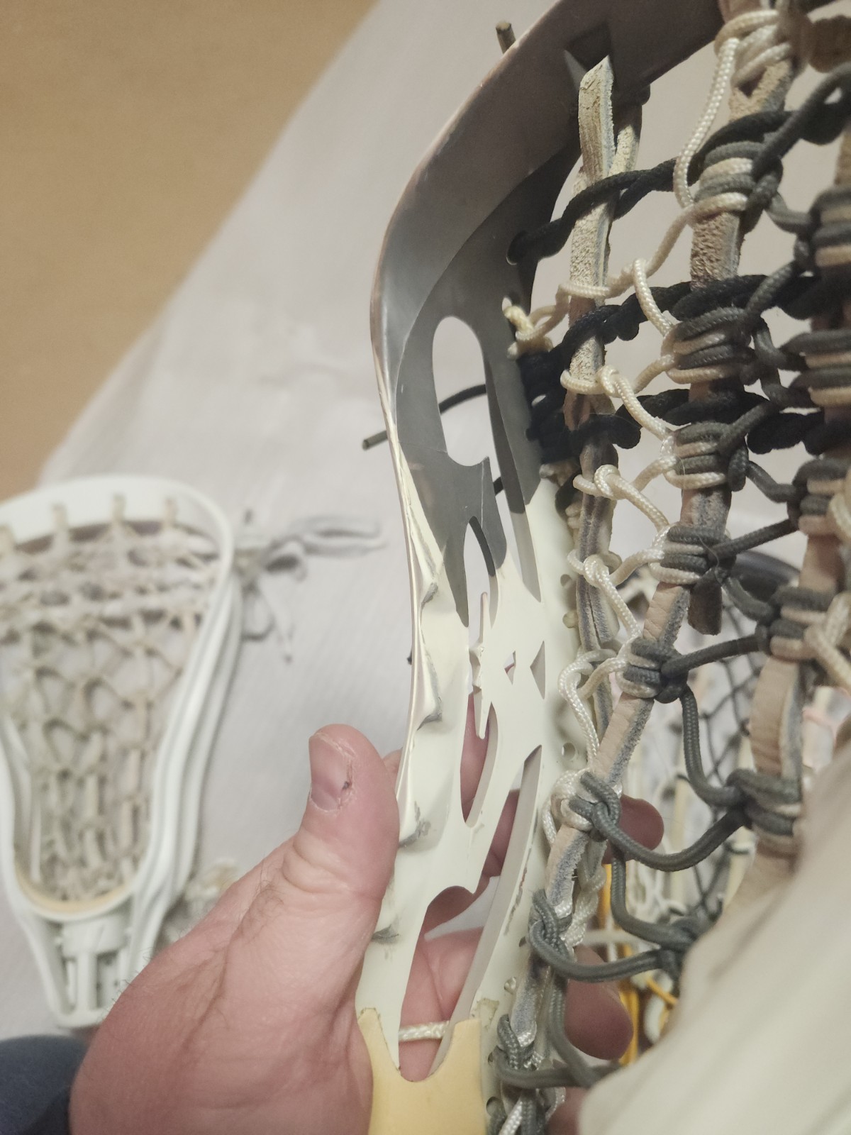 Lot Of 3 Vintage Strung Warrior Lacrosse Heads