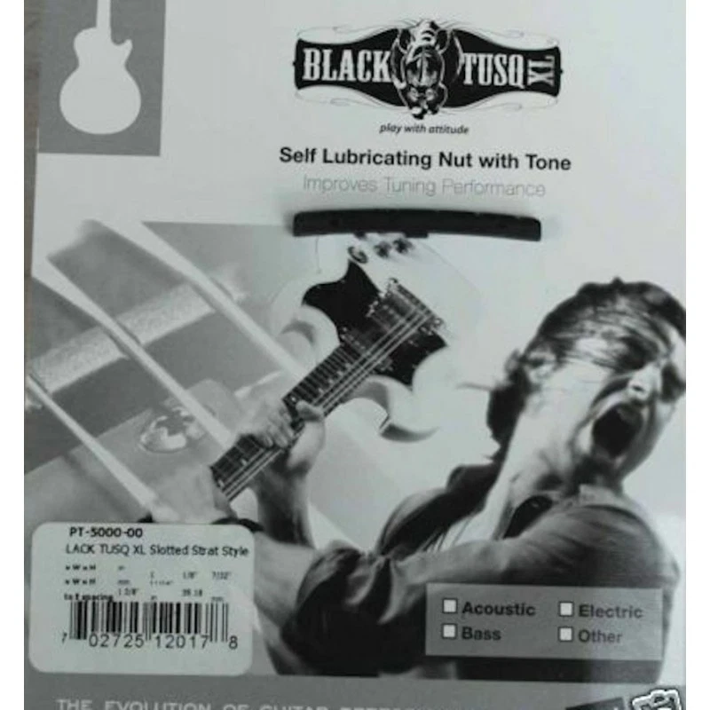 Capotasto Graph Tech Nero Tusq XL PT-5000-00 TELECASTER STRATOCASTER Slotted - Immagine 2 di 3