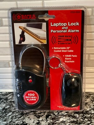 NEW SAFE & SOUND Laptop Lock and Personal Alarm 100db 