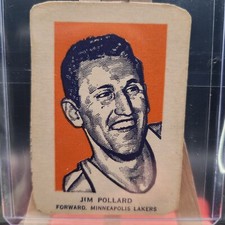 1952 Wheaties Vintage Hand Cut Basketball Card Jim Pollard Min. Lakers Nice Card
