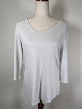 Seg'Ments Essentials Top Size Medium White Modal Blend Hiking Layer 3/4 Sleeve