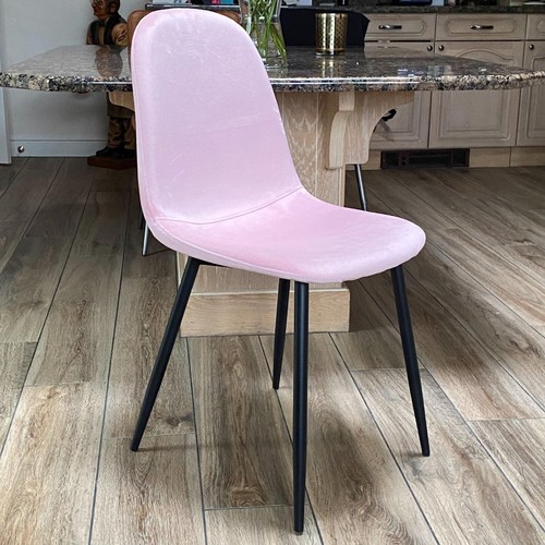 Modern Dining Chair Contemporary Hand Finished Velour Fabric & Steel Eiffel Legs - Picture 33 of 50