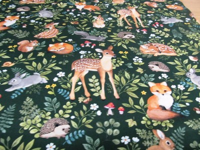 Waldtiere  Igel Reh Hase Fuchs  Woodland  Babes  50x110cm  Baumwolle  NEU