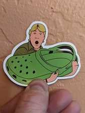 6-pack funny crocodile hunter croc shoe sticker 3" waterproof