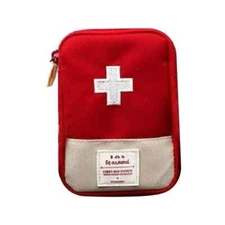 Polyester Travel Portable Mini First Aid Storage Emergency Tools Pouch RED