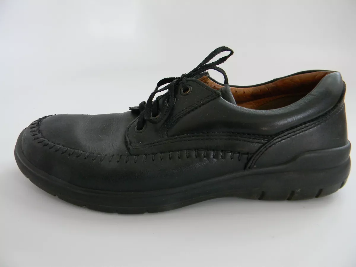 Mens Ecco Derby Vegetable Tanned Black Oxford Shoes 9-9.5 | eBay