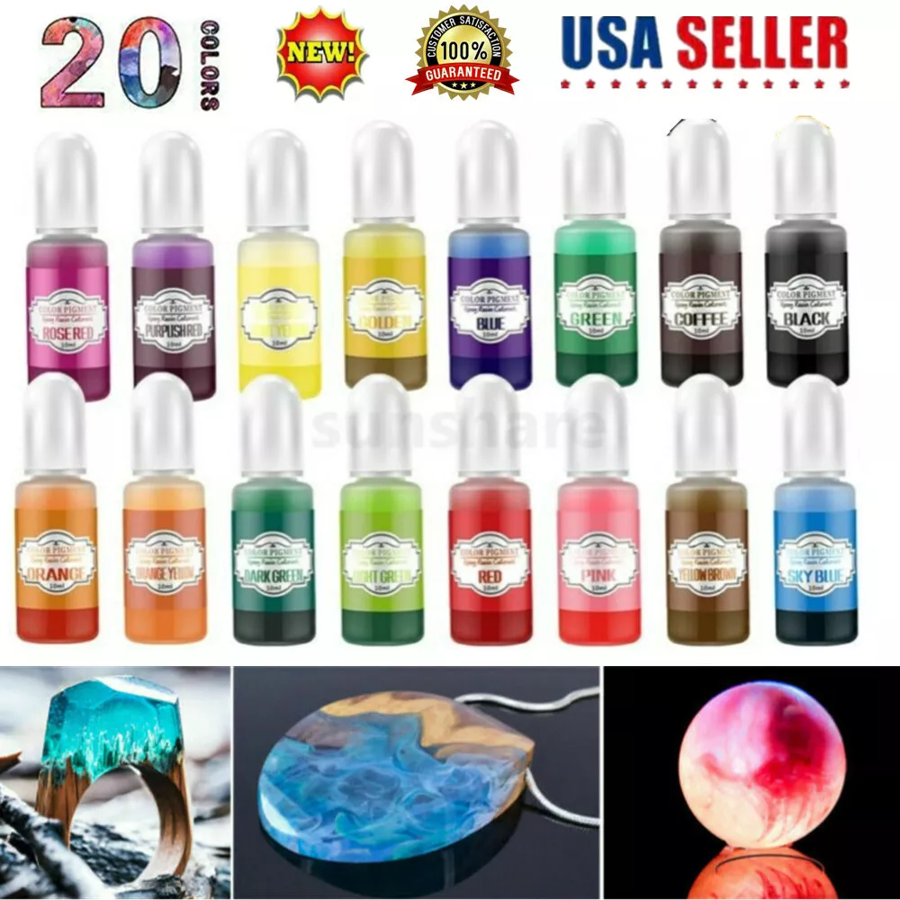 Alcohol Ink for Epoxy Resin - 24 Vibrant Colors Alcohol-Based Ink High Concentrated Alcohol Paint Pigment Resin Ink Color Dye for Resin Art Tumblers G