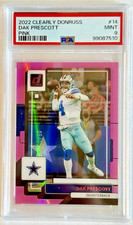 2022 Panini Clearly Donruss - Dak Prescott Pink Holo /10 Cowboys PSA Mint 9 #14