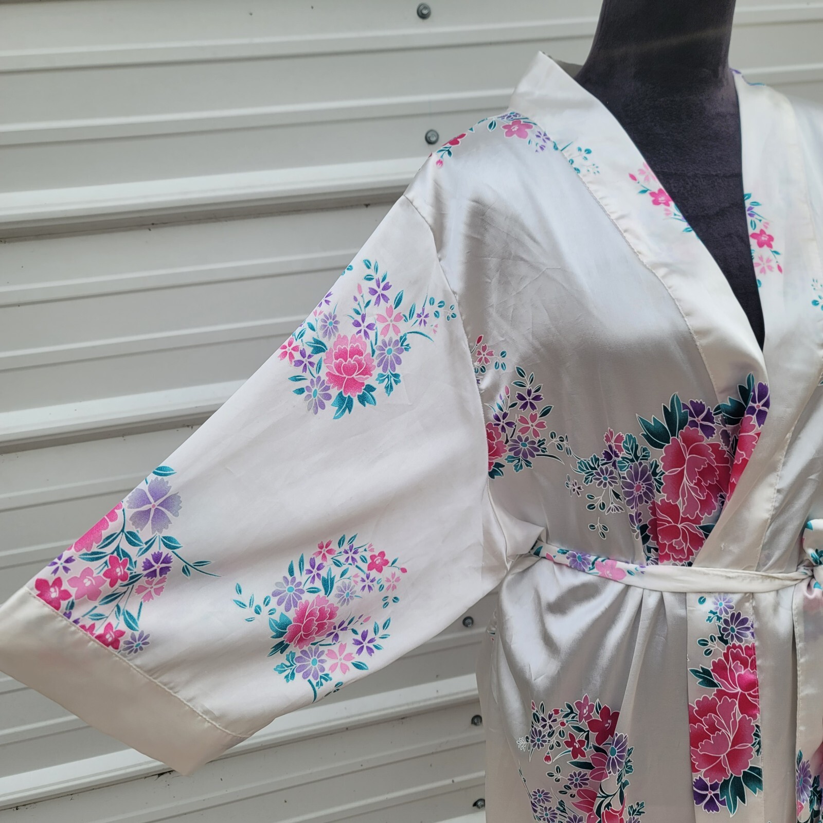 Women's Floral satin Robe Bridal Dressing Gown Mo… - image 4