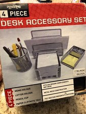 Planahead Black Color Desk Set 4 Piece Accessory! Brand New!