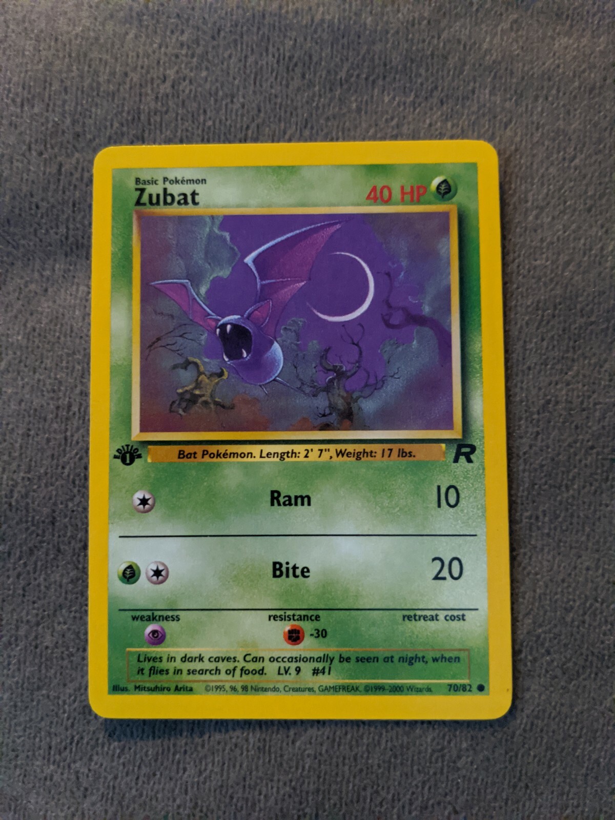 Zubat Team Rocket - 1ST EDITION - NM - 2000 Pokémon WOTC - 70/82