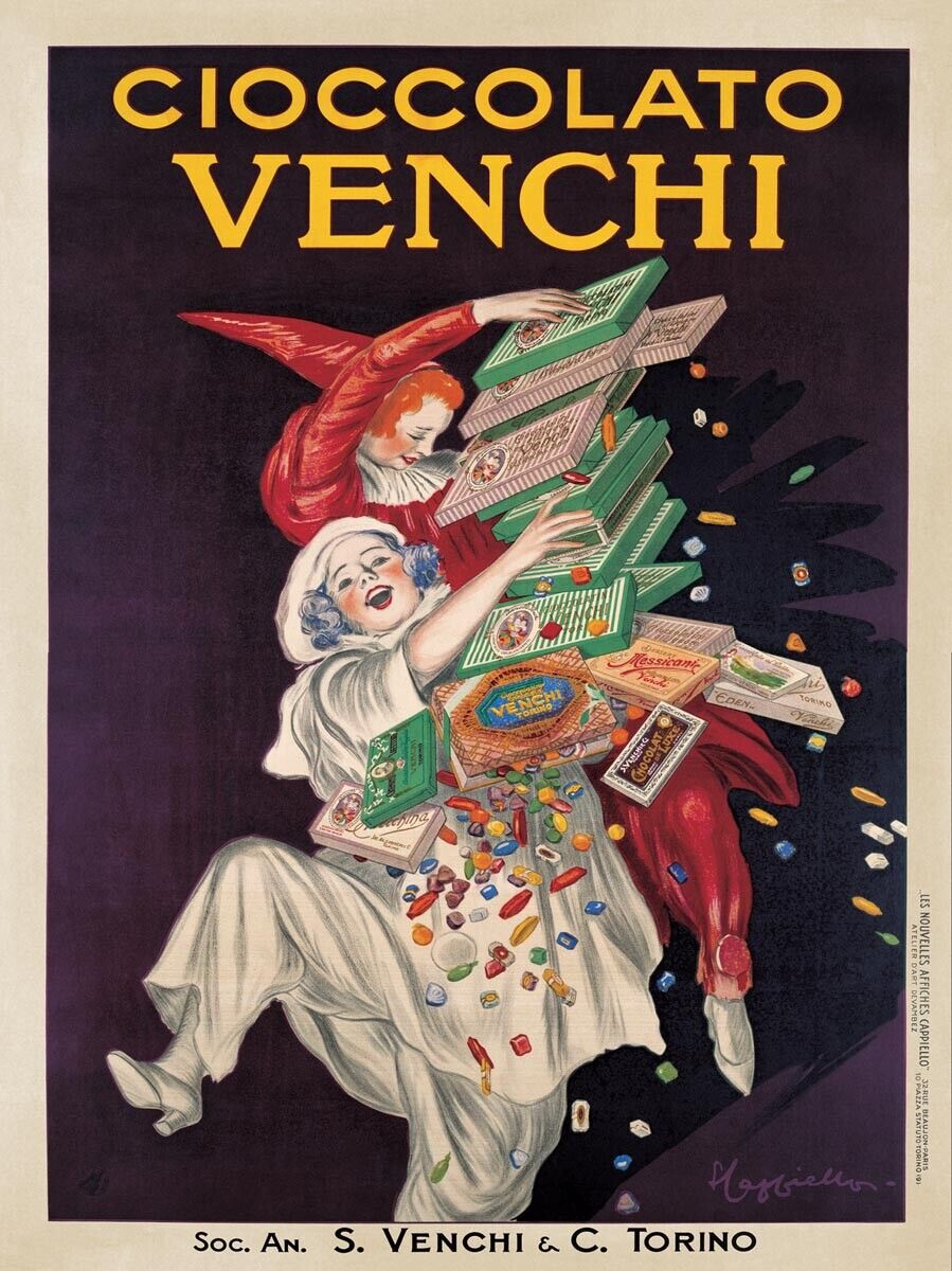 Cioccolato Venchi by Leonetto Cappiello Art Print Vintage Poster Chocolate 38x51 Duża popularność