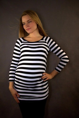 Maternity top Black/White Stripe size 8 