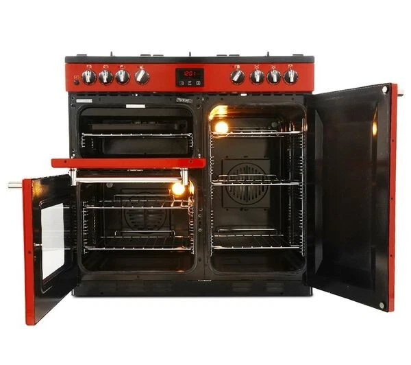 Belling red range cooker deals
