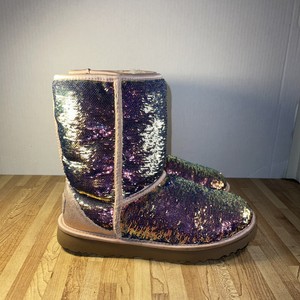 Botas Ugg Rosa Azul Clásico Corto COMSOS lentejuelas para mujer Talla 8 |  eBay