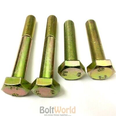 Pack of 25 x M6 x 50mm FLANGED Hexagon Head HIGH TENSILE Yellow ZINC Plated Steel Bolts 