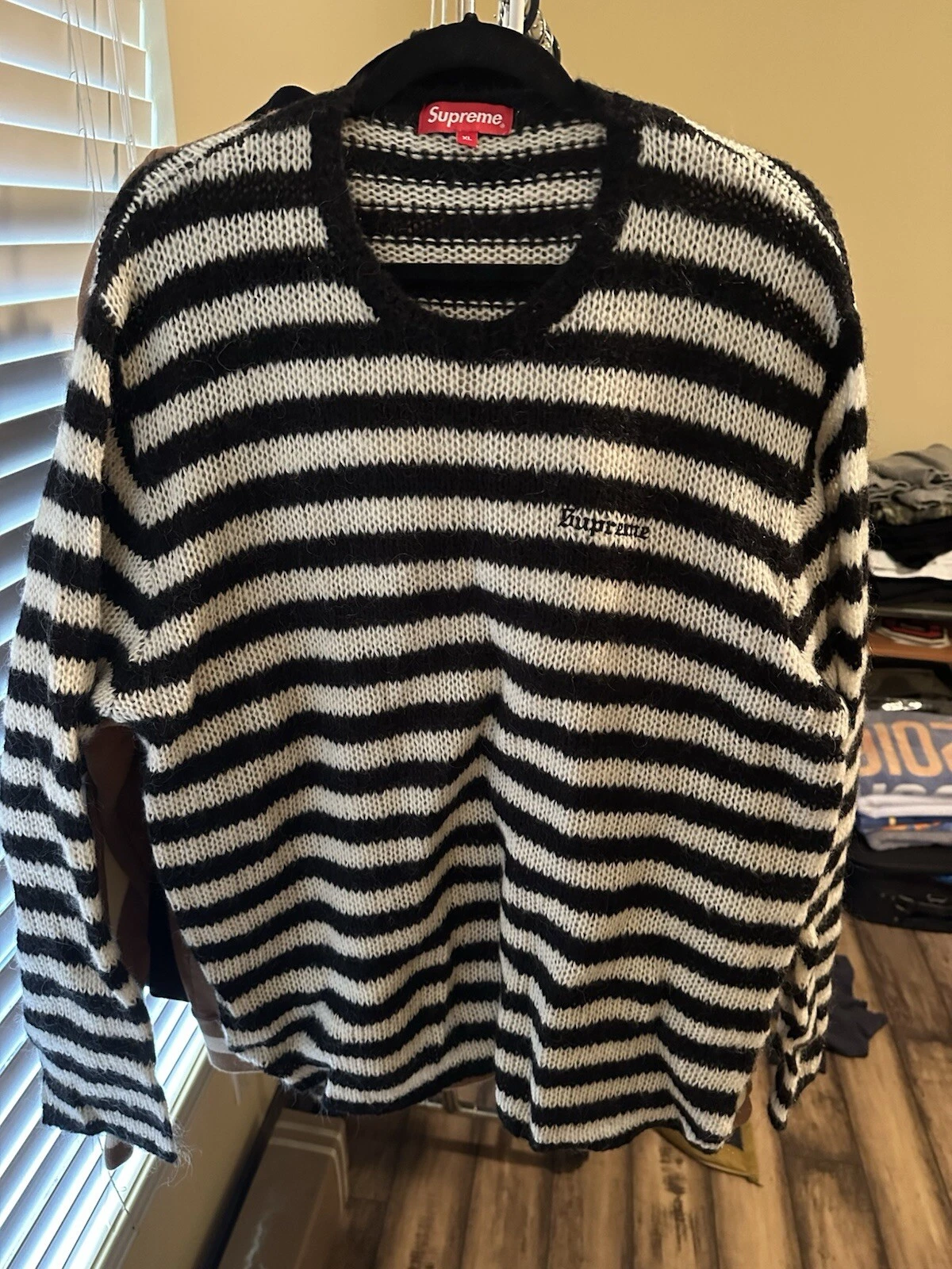 Supreme Long Sleeve Sweater Stripes Sz Xl