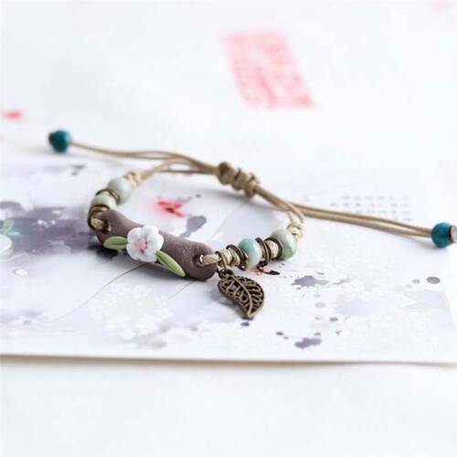 New styles Couple Ceramic Bracelet Essential Ceramic Flower Woven Hand Chain QP - Picture 1 of 8