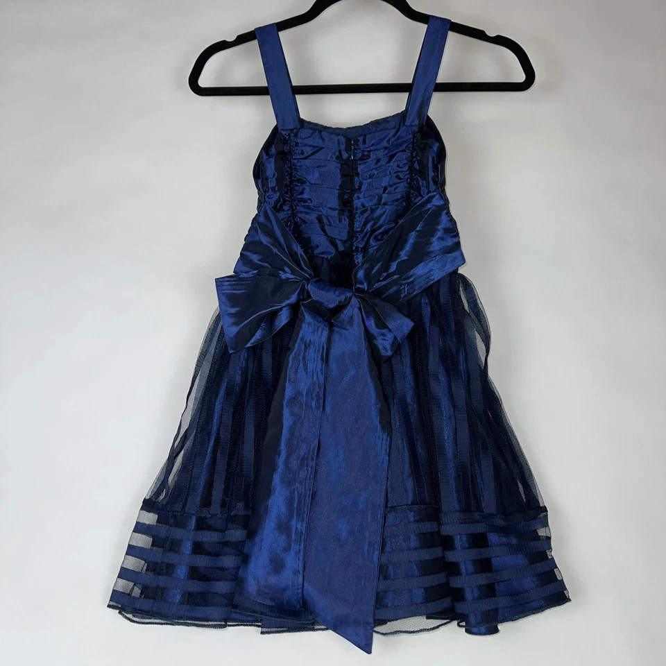 Un Deux Trois девочек темно-платье 10 собранными в Рюш верхний расклешенный юбка Net наложение - Изображение 4 из 4