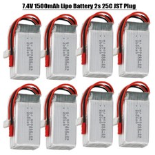 7.4V Lipo Battery 1500mAh 25C with JST Plug for RC Car Truck Truggy Airplane FPV