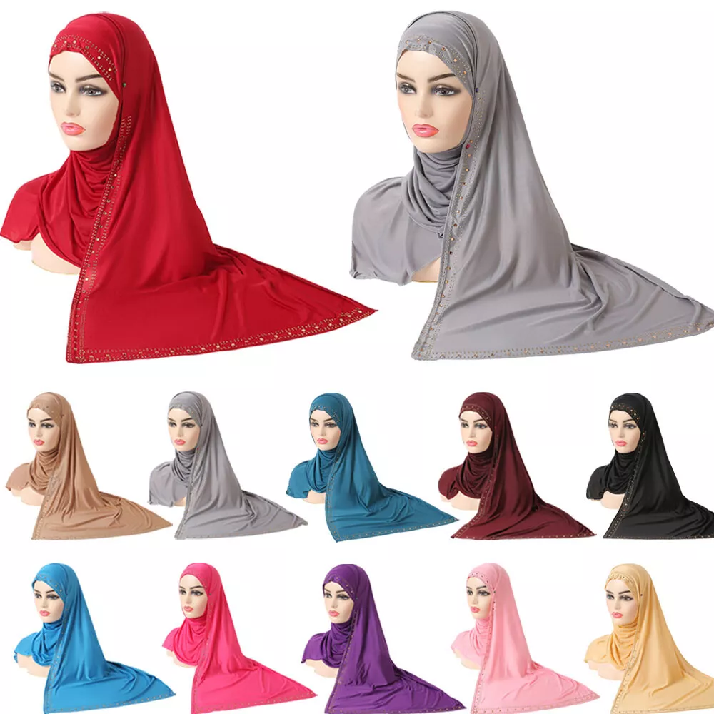 Muslim Women Hijab Turban Long Head Scarf Amira Shawl Wrap Scarves Islamic  Arab