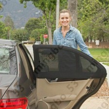 2Pcs Universal Car Rear Window Cover Sun Shade Curtain Elastic Mesh UV Protector