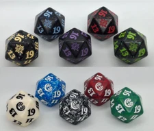 MTG D20 LIFE COUNTER DICE COMPLETE SET of 5, Magic the Gathering WOTC 20-SIDED