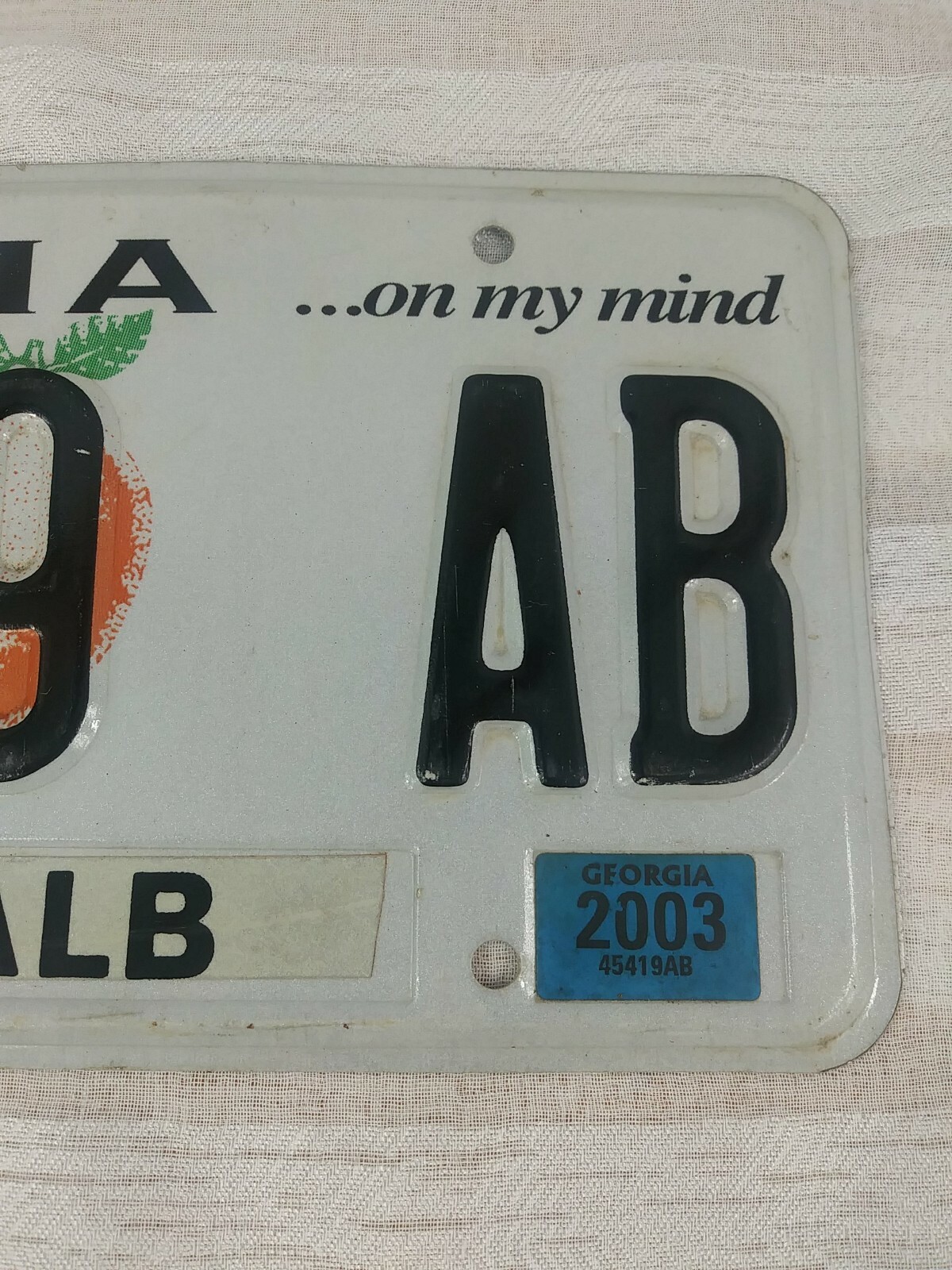 License Plate Vintage 2003 Dekalb County 45419 AB
