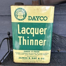 Dayco Laquer Thinner 1 Gallon Tin Can Empty by James B Day & Co Carpentersville