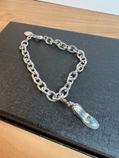 Disney Charm Bracelet Cinderella Shoe Chain Link Silver Tone Slipper 8" to 8.5"