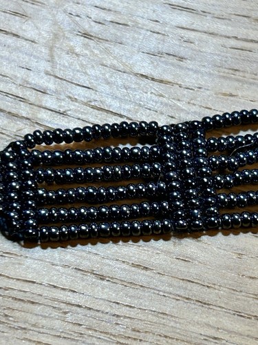 Vintage Beaded Black Cuff Bracelet - Picture 10 of 16