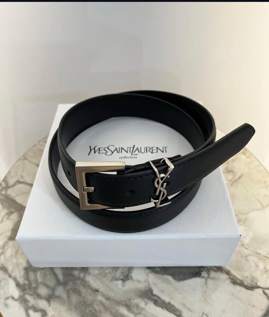 Yves Saint Laurent belt,Women Black ,leather Silver Plated  display picture 3