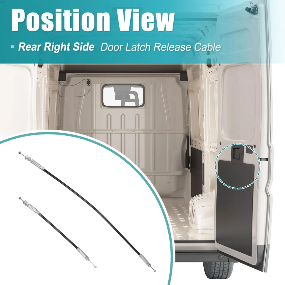 1 Set Rear Right Door Latch Release Cable 8C2Z-15431A03-A fit for Ford E150 E250 - Image 3 of 4