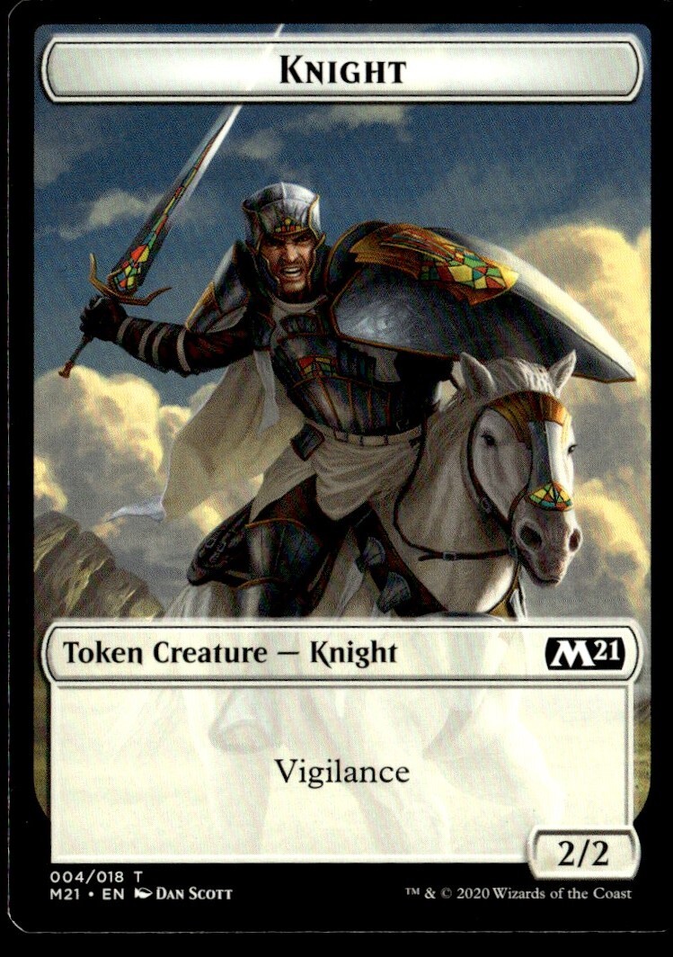 2020 MTG Core Set 2021 Knight Token Common #4 Collectible Card  