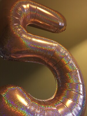33'' Rose gold glitter/holographic Balloon Number balloons (0,1,2,3,4,5,6,7,8,9) 