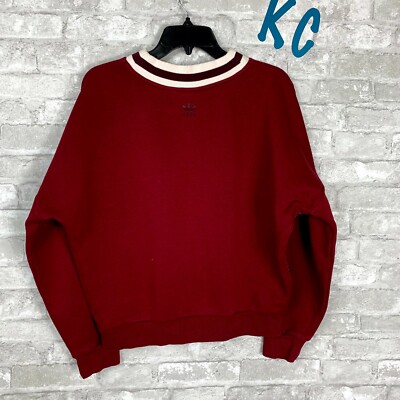 Adidas Adibreak Varsity Sweatshirt Maroon Printed V-Neck Pullover sz 34  CE2282 | eBay