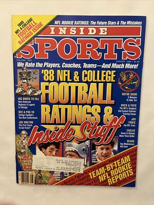 1988 August Inside Sports Magazine Team By Team NFL Rookie Reports  (CP210)