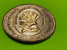 Vintage North American Hunting Club Belt Buckle Life Member Gold  Silver Color