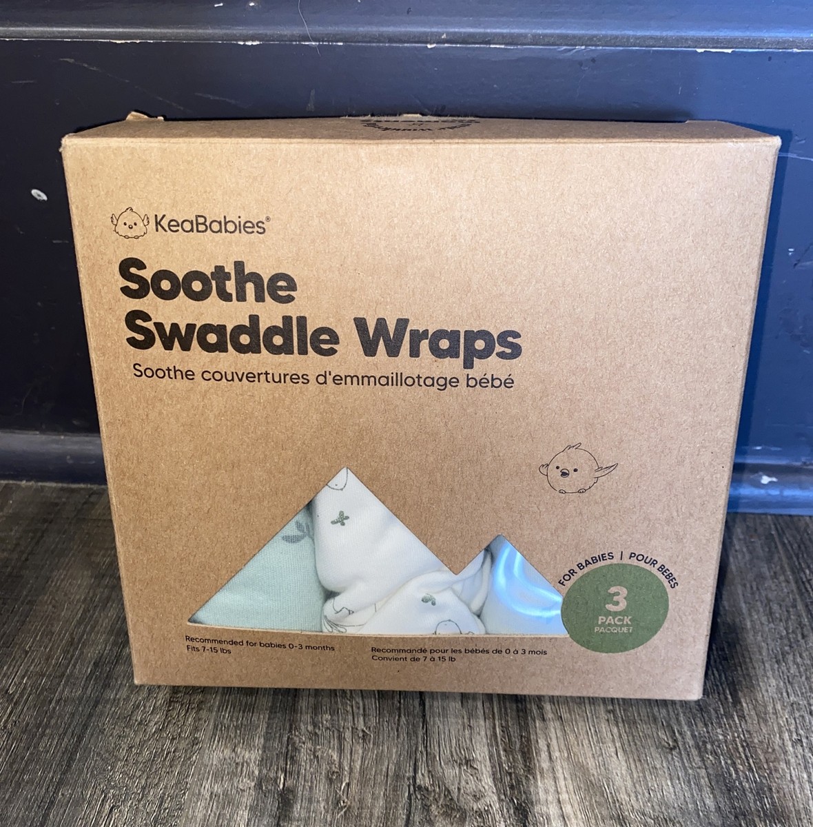 KeaBabies 3-Pack Organic Baby Swaddle Sleep Sacks Newborn 0-3