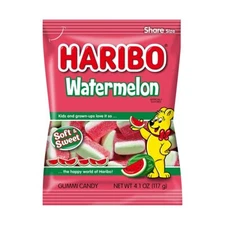 Haribo Watermelon Gummy Candy, 4.1oz Bag (Pack of 12)
