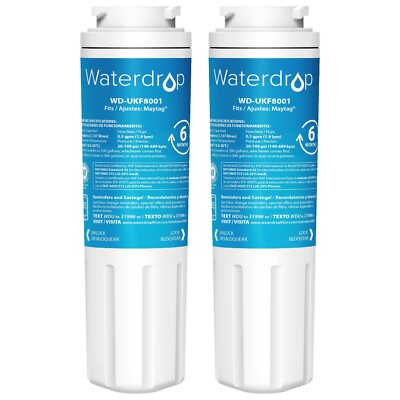 #ad Waterdrop UKF8001 Refrigerator Water Filter Replacement for Maytag UKF8001 2 $23.99