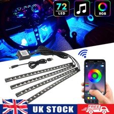4x LED Car Footwell Light Strip RGB APP USB For Vauxhall Corsavan Vectra Antara
