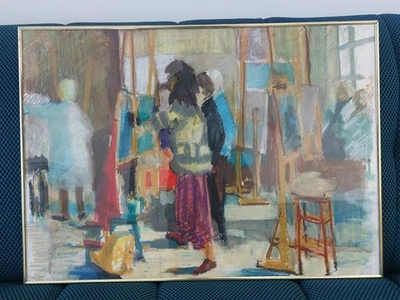 tableau pastel animé signé - Photo 1/4