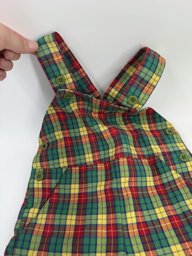 Vintage Kelly's Kids Children's 18M Multicolor Plaid Overalls Jumper - Picture 2 of 6