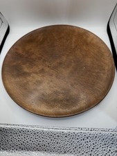 Two Similar Hand-Turned Wooden Serving Plates   One Marked Woodbury  s VT